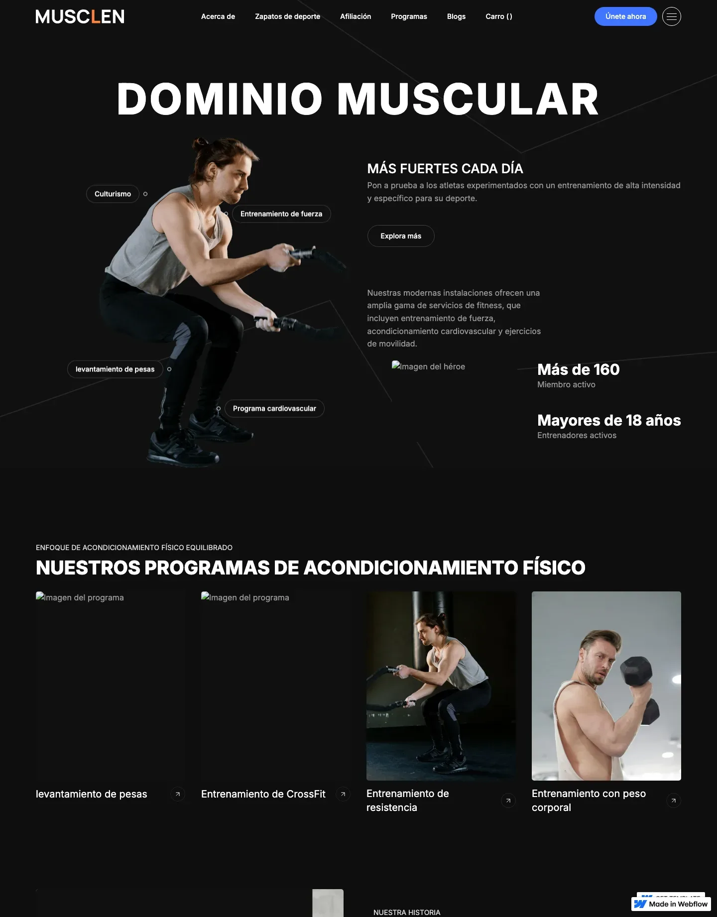 Diseño de página web para gimnasios