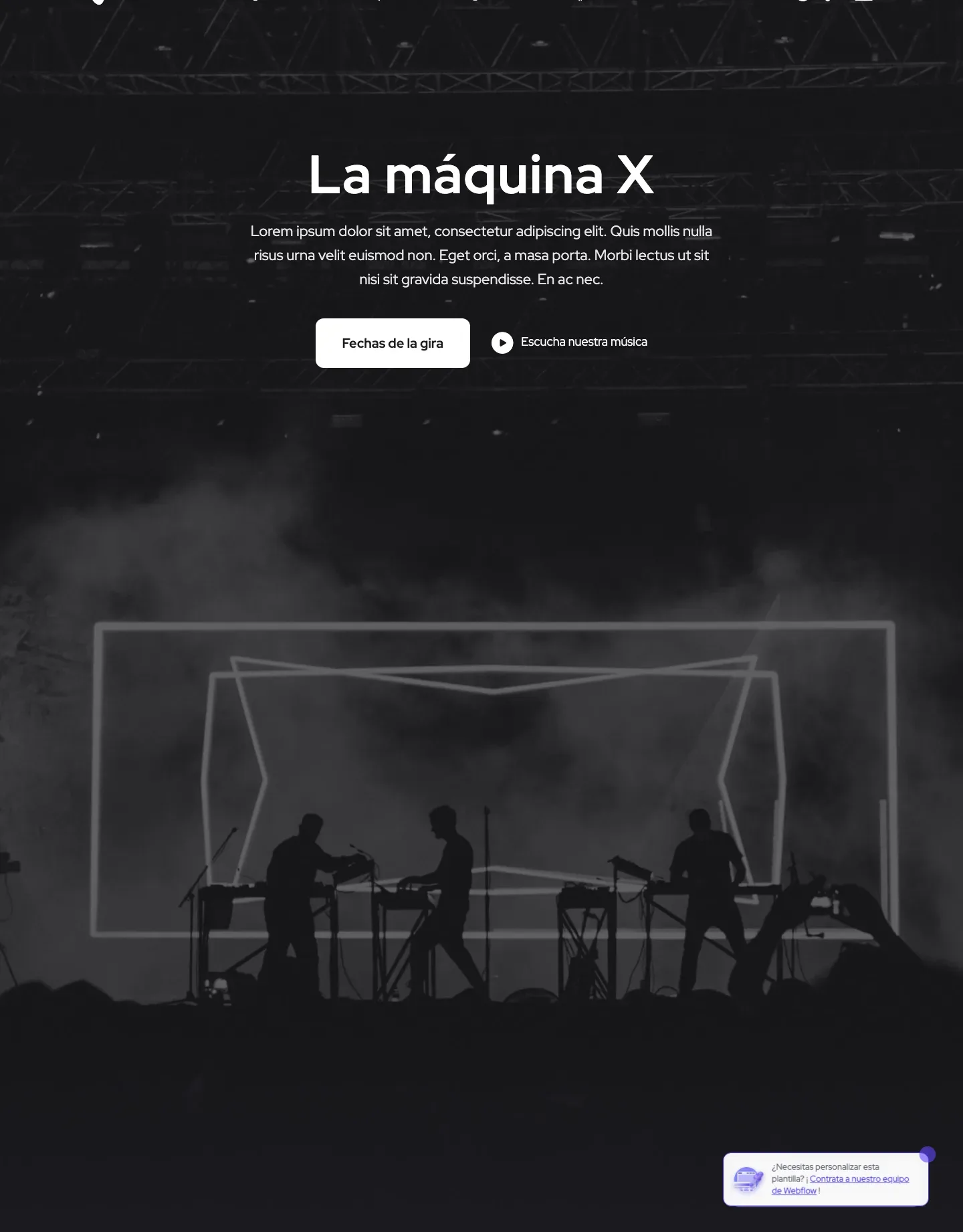 Diseño de página web para música y entretenimiento