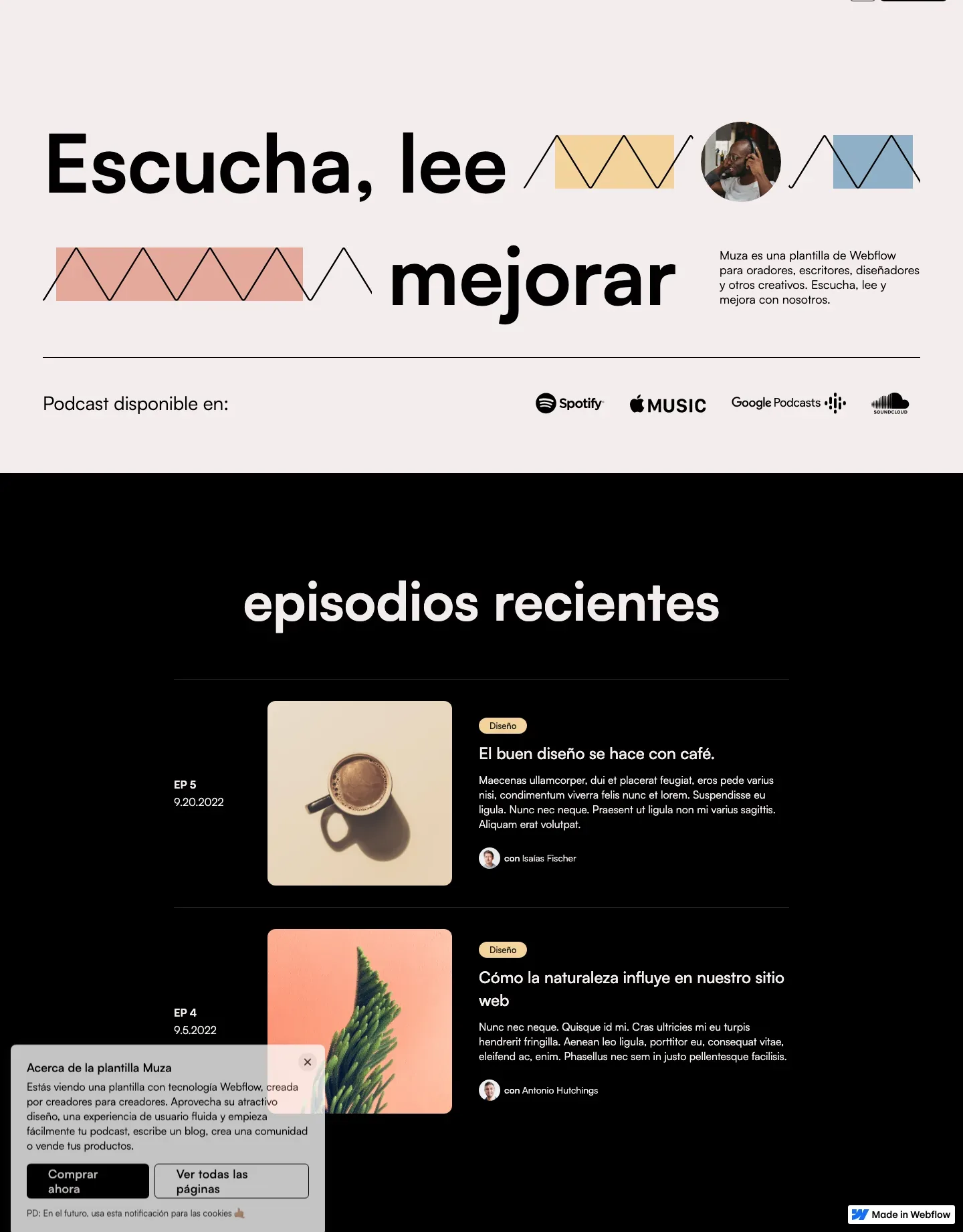 Diseño de página web para música y entretenimiento