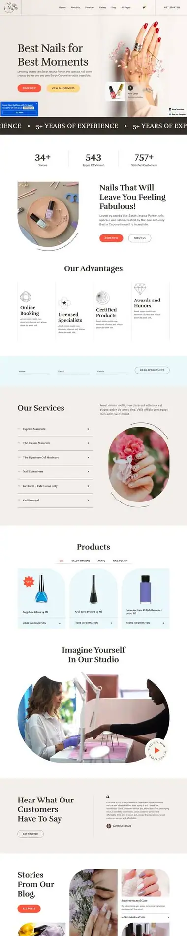 Diseño de página web para belleza y estética