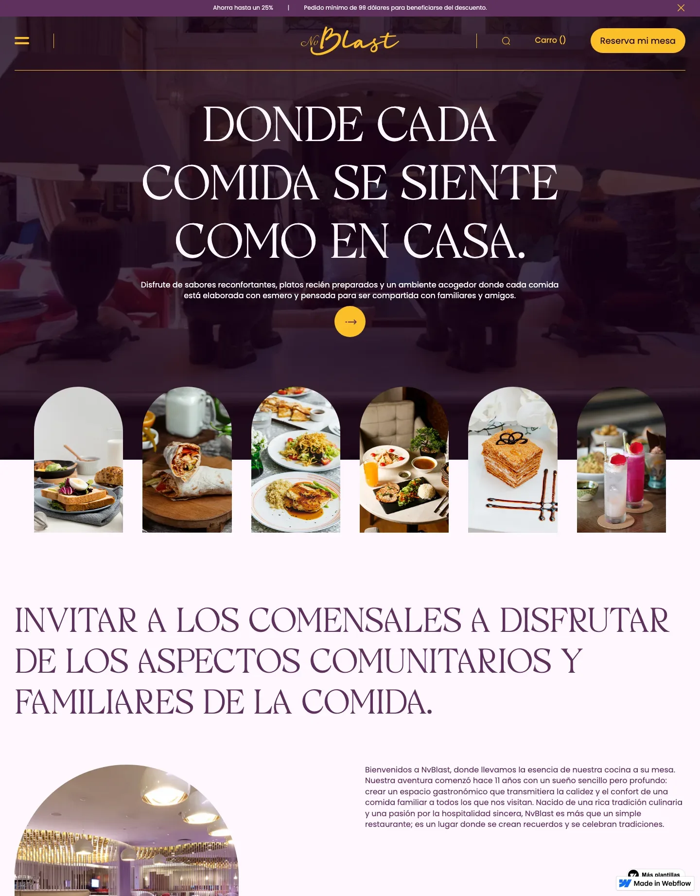Diseño de página web para restaurantes y cafés