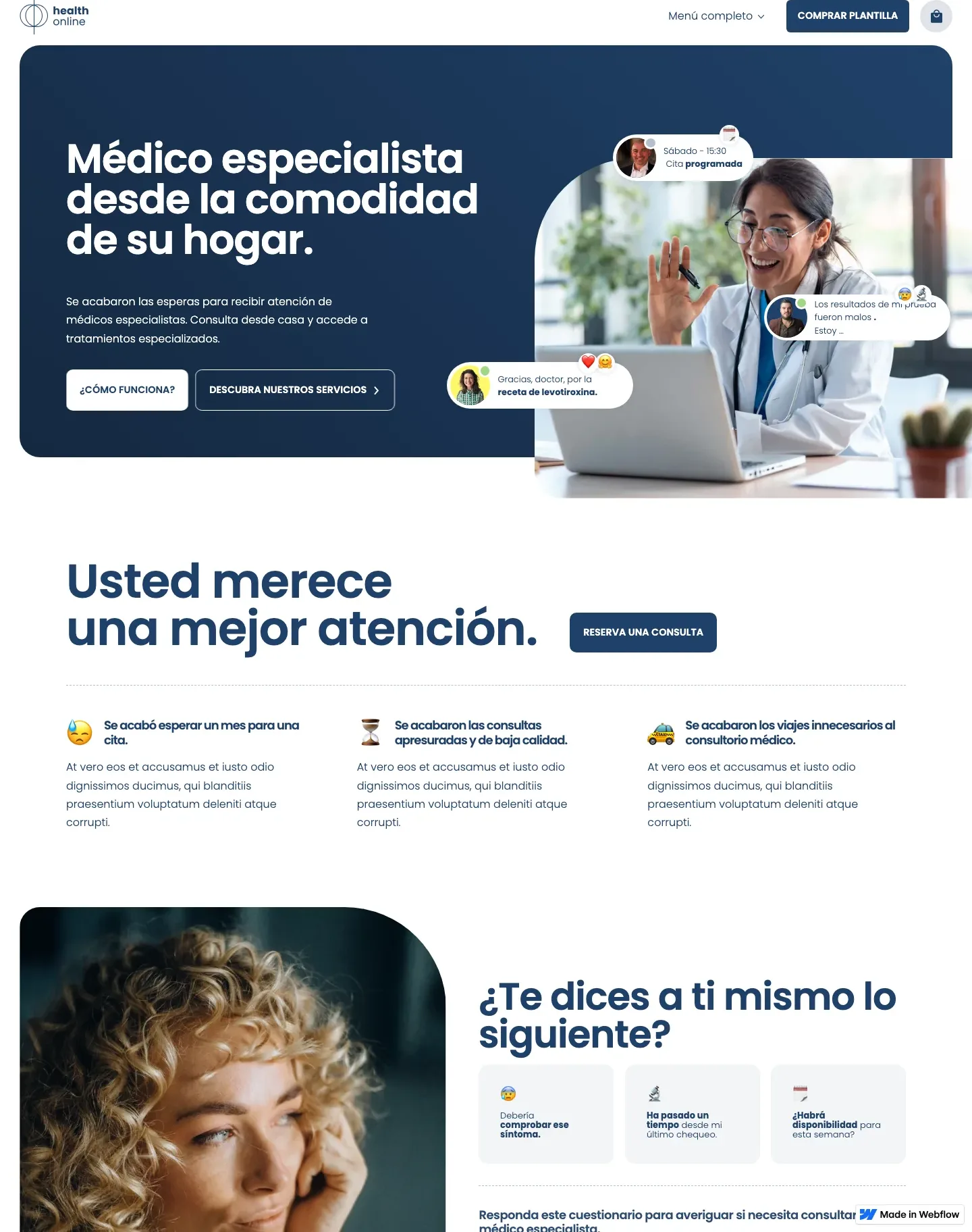 Diseño de página web para salud y bienestar
