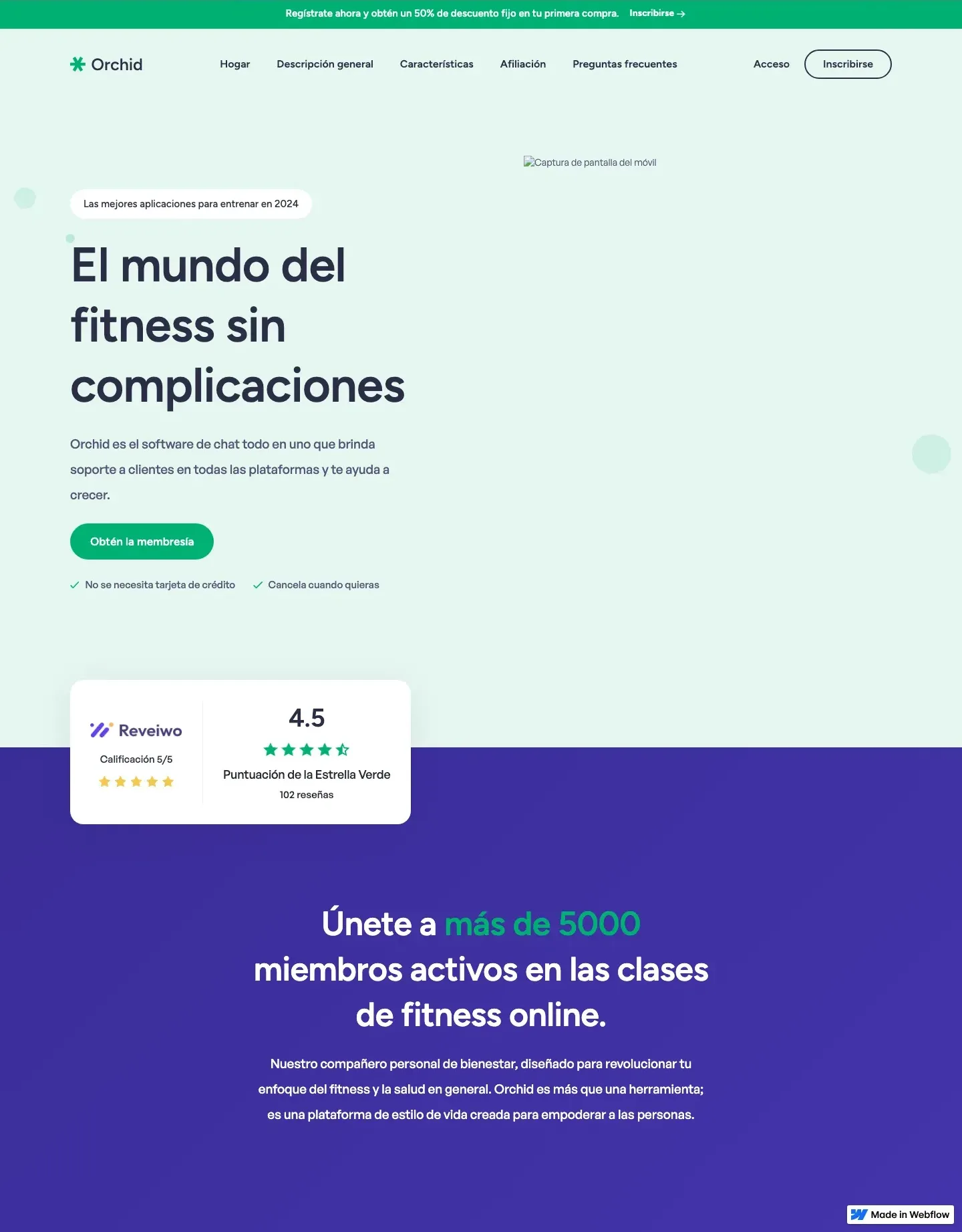 Diseño de página web para gimnasios