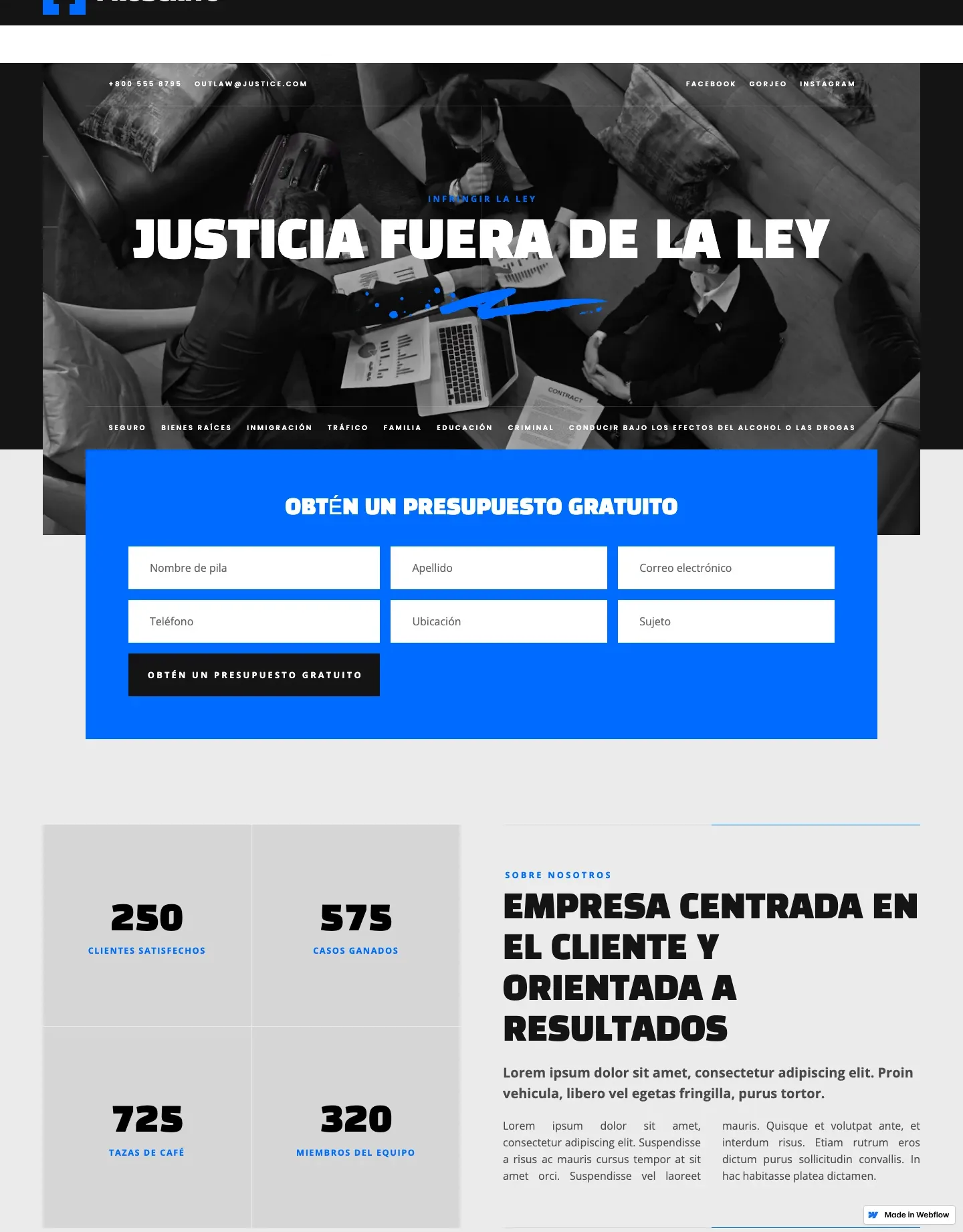 Diseño de página web para abogados