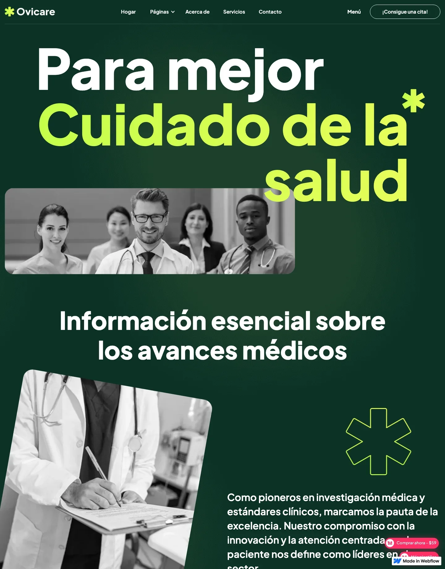 Diseño de página web para salud y bienestar