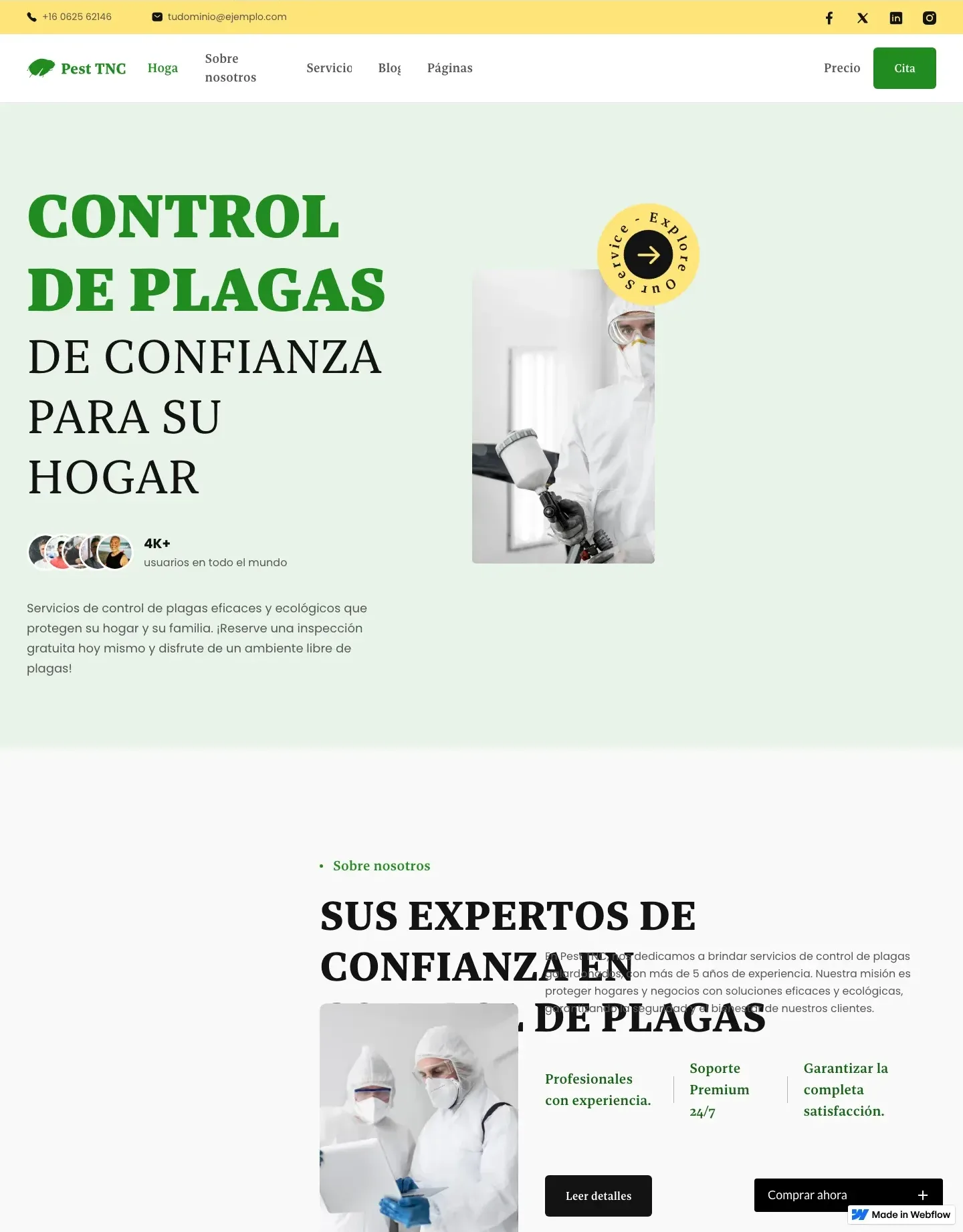 Diseño de página web para servicios y mantenimiento
