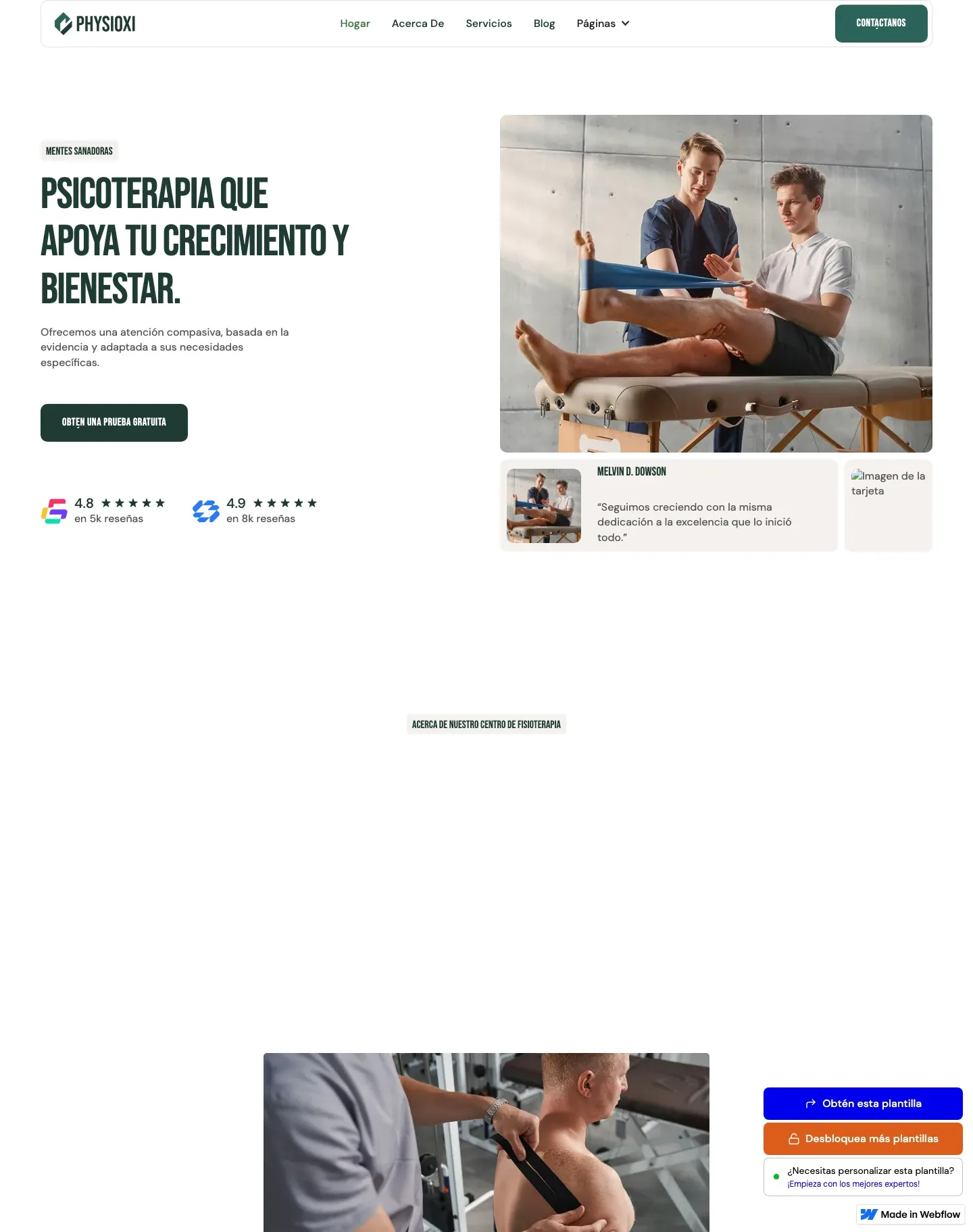 Diseño de página web para salud y bienestar