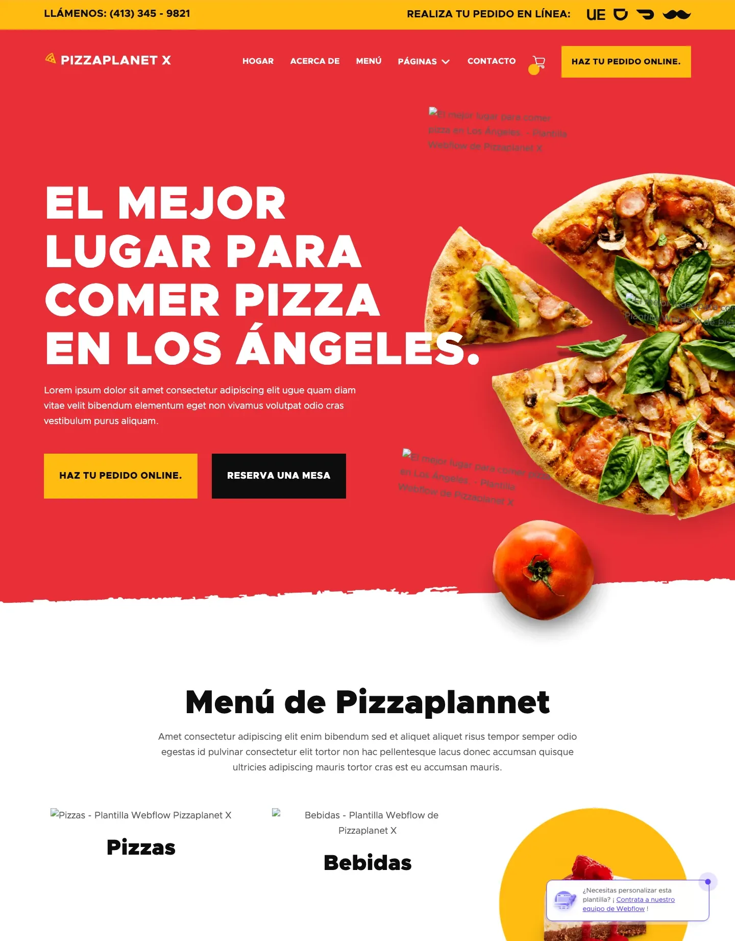 Diseño de página web para restaurantes y cafés