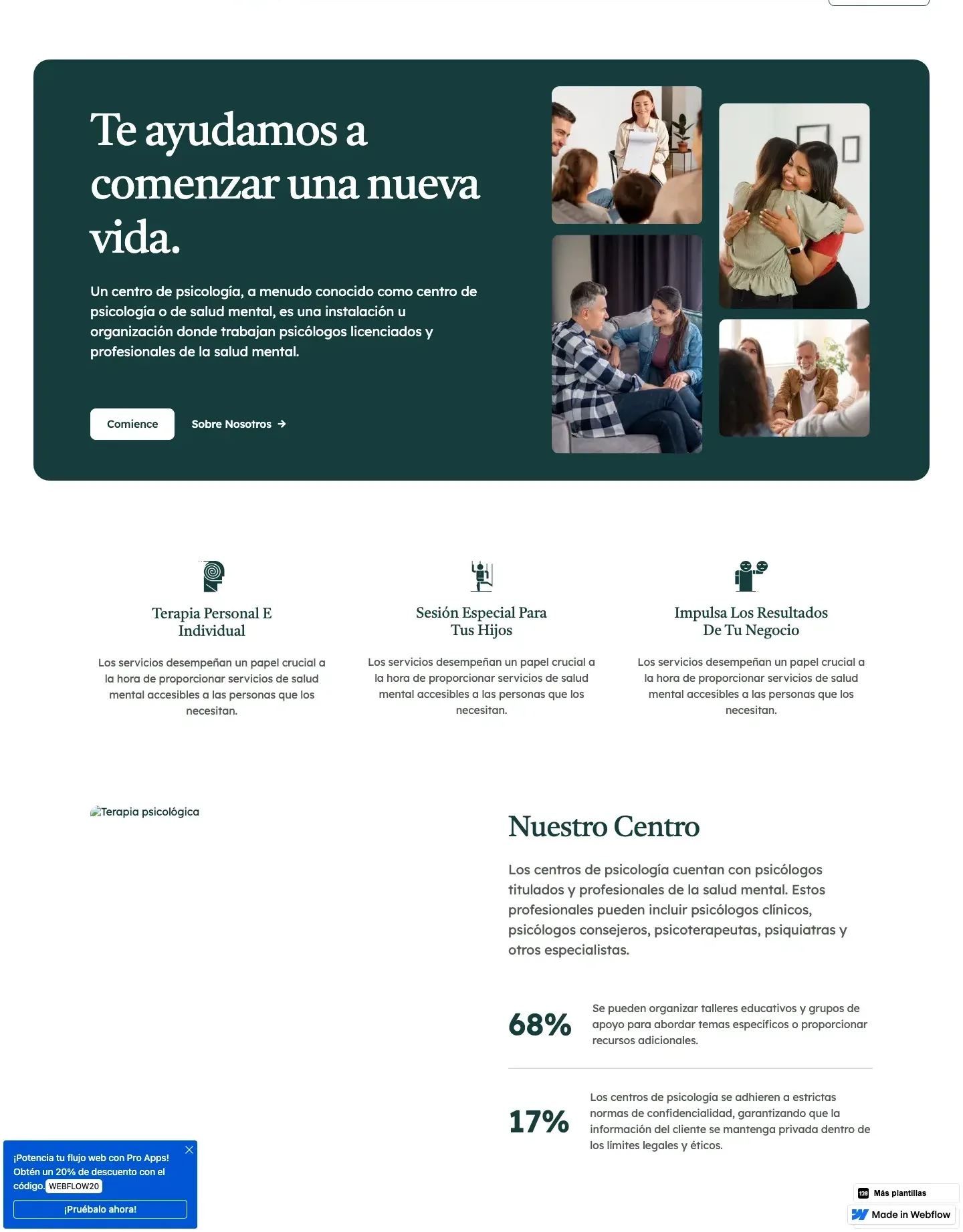 Diseño de página web para salud y bienestar