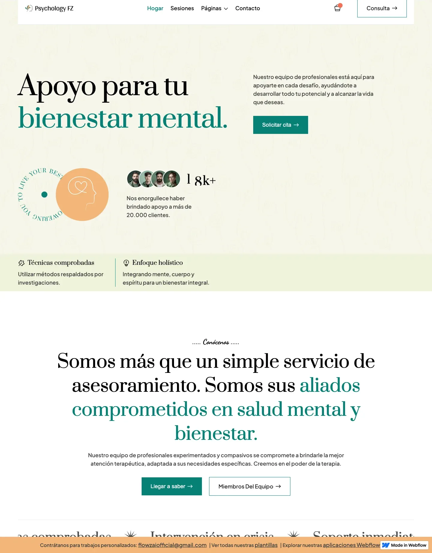 Diseño de página web para salud y bienestar
