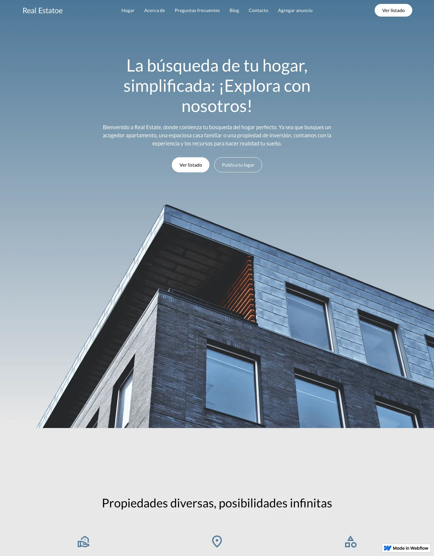 Diseño de página web para inmobiliarias