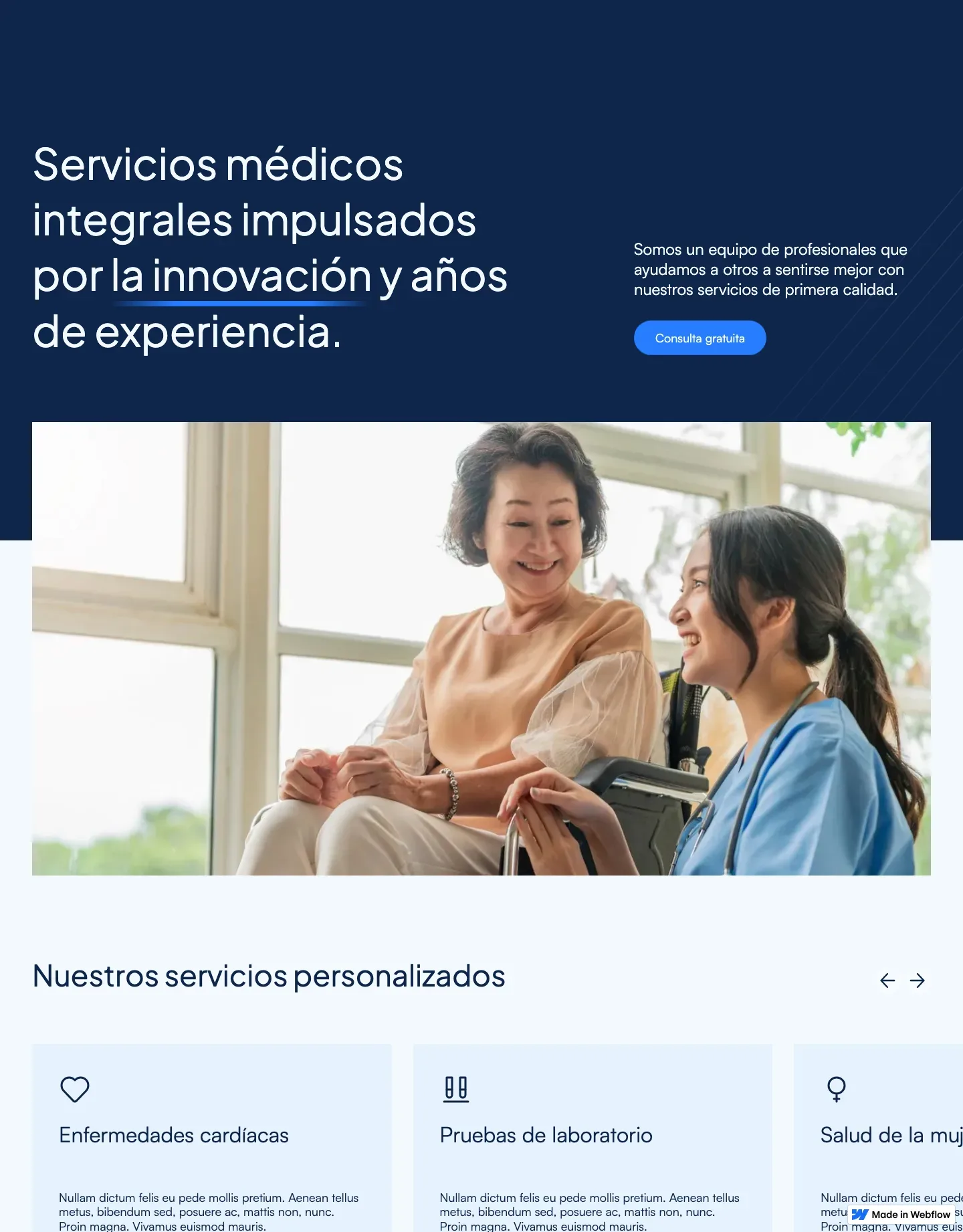 Diseño de página web para salud y bienestar