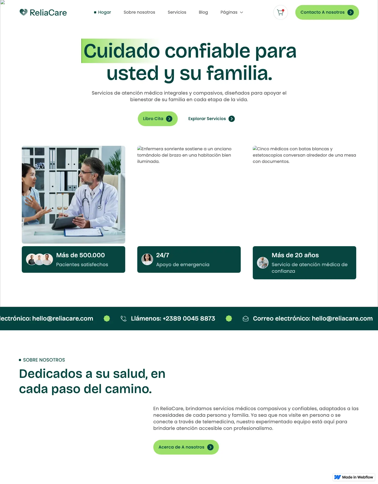Diseño de página web para salud y bienestar