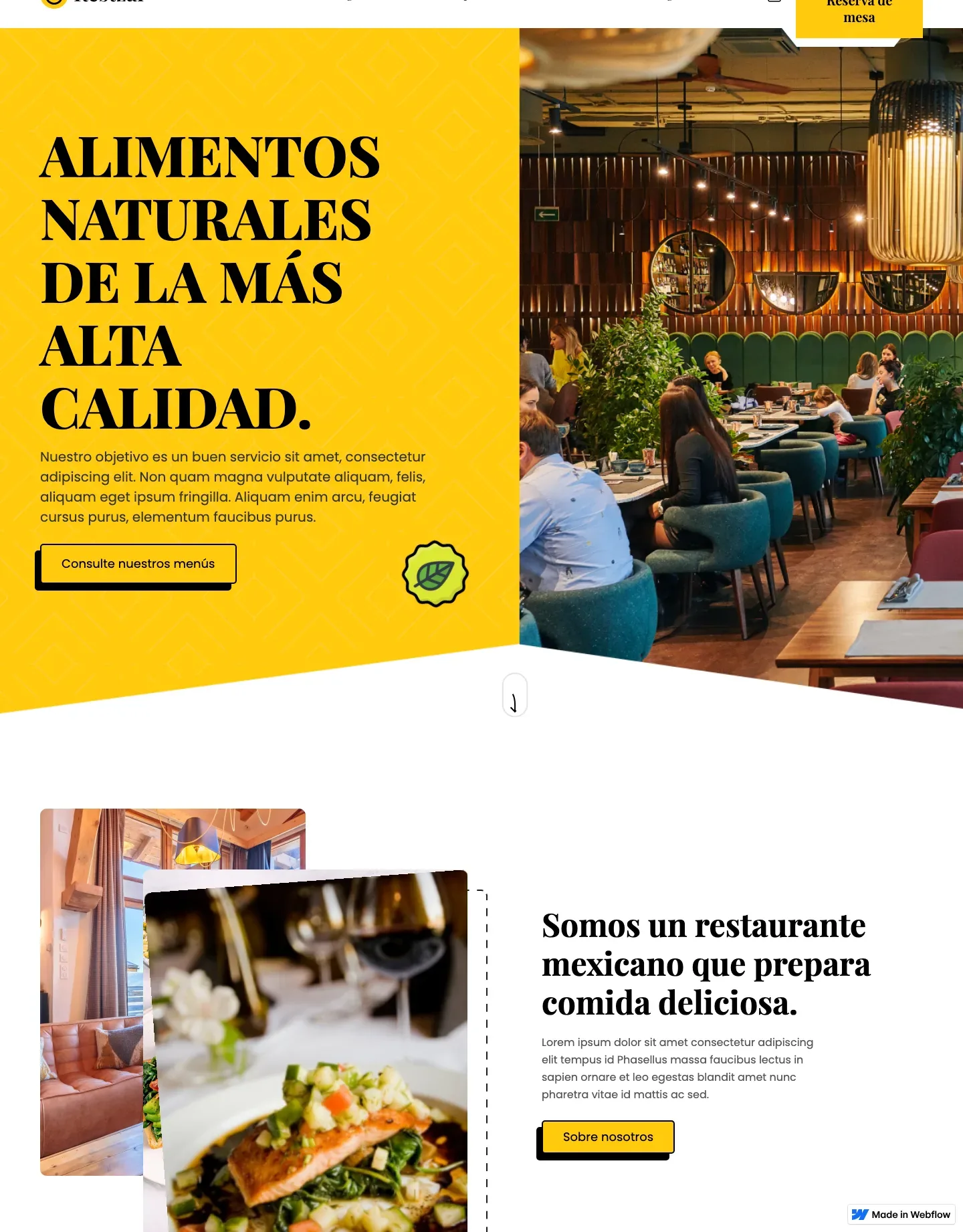 Diseño de página web para restaurantes y cafés