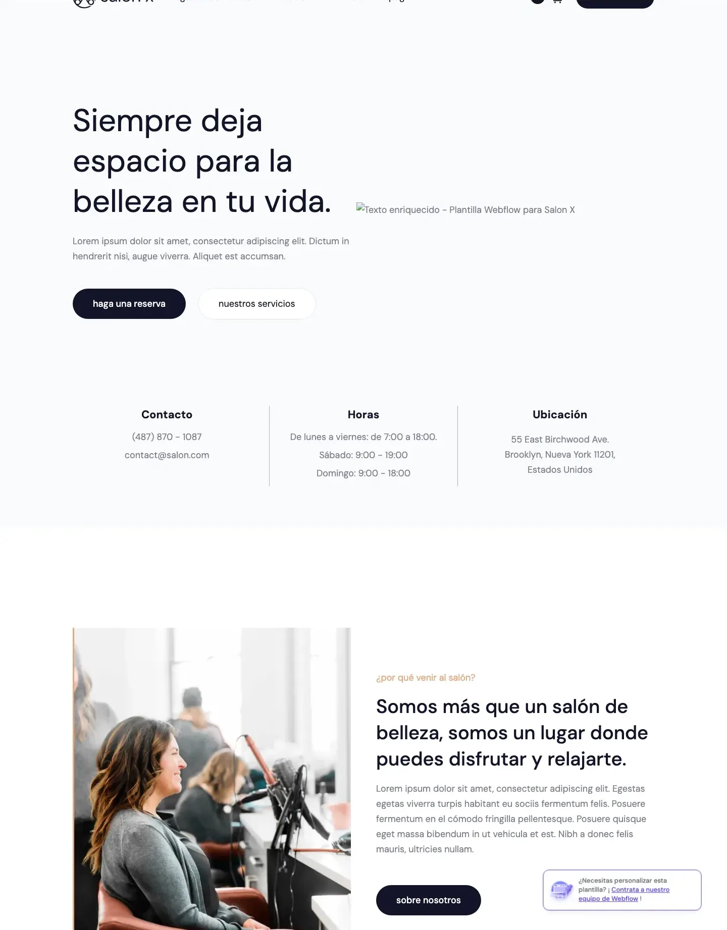 Diseño de página web para belleza y estética