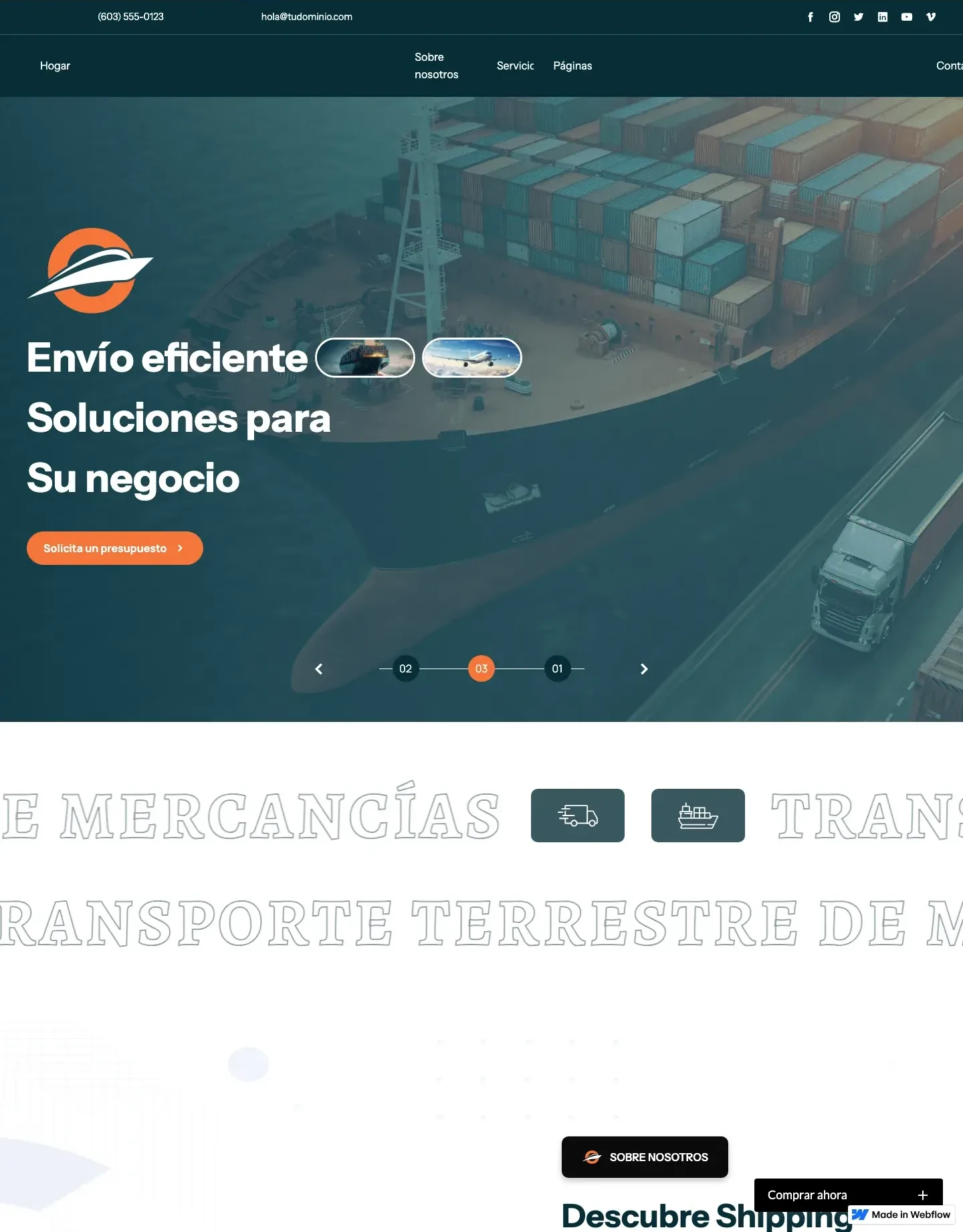 Diseño de página web para servicios y mantenimiento