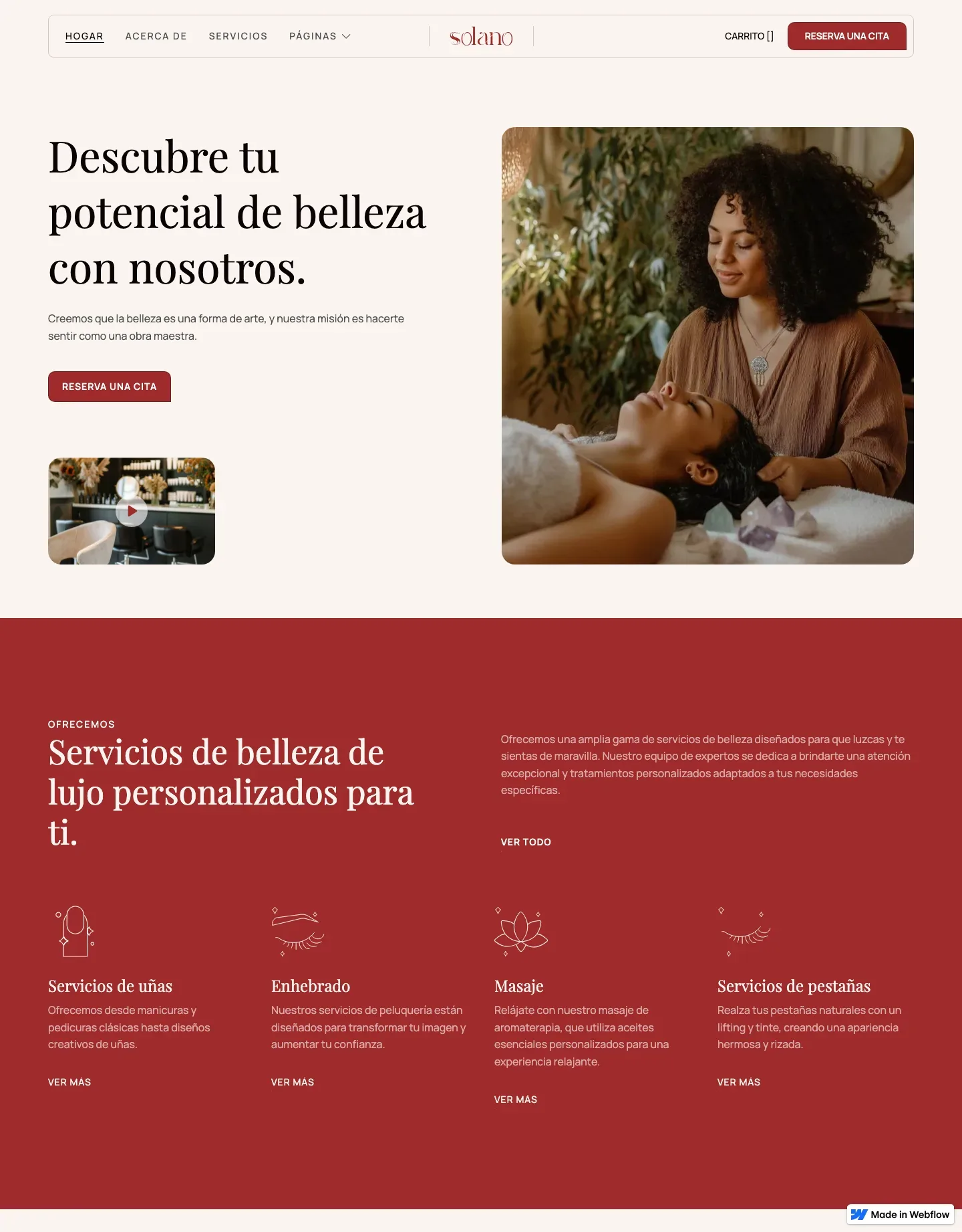 Diseño de página web para belleza y estética
