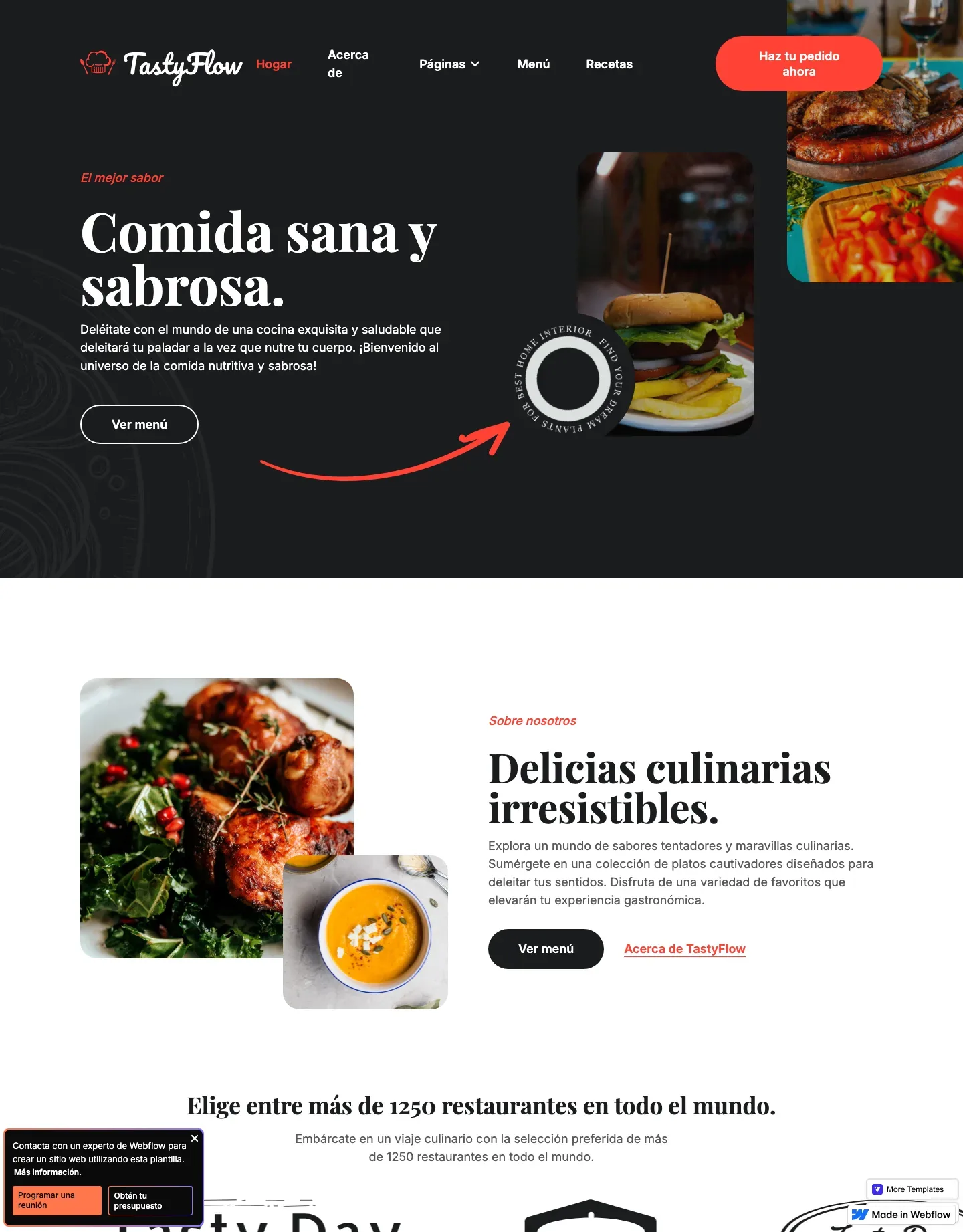 Diseño de página web para restaurantes y cafés