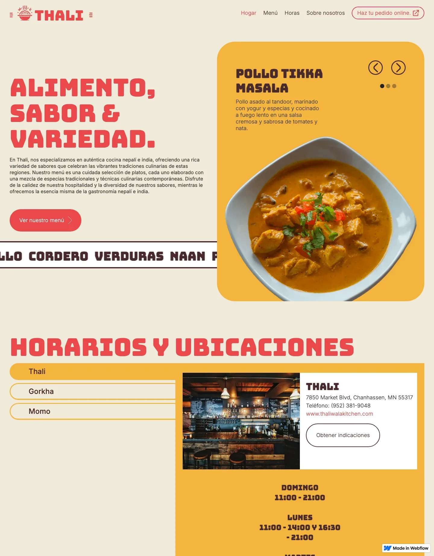 Diseño de página web para restaurantes y cafés