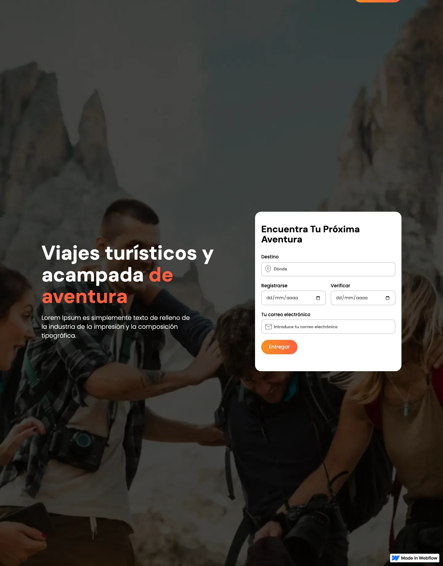 Diseño de página web para turismo y viajes