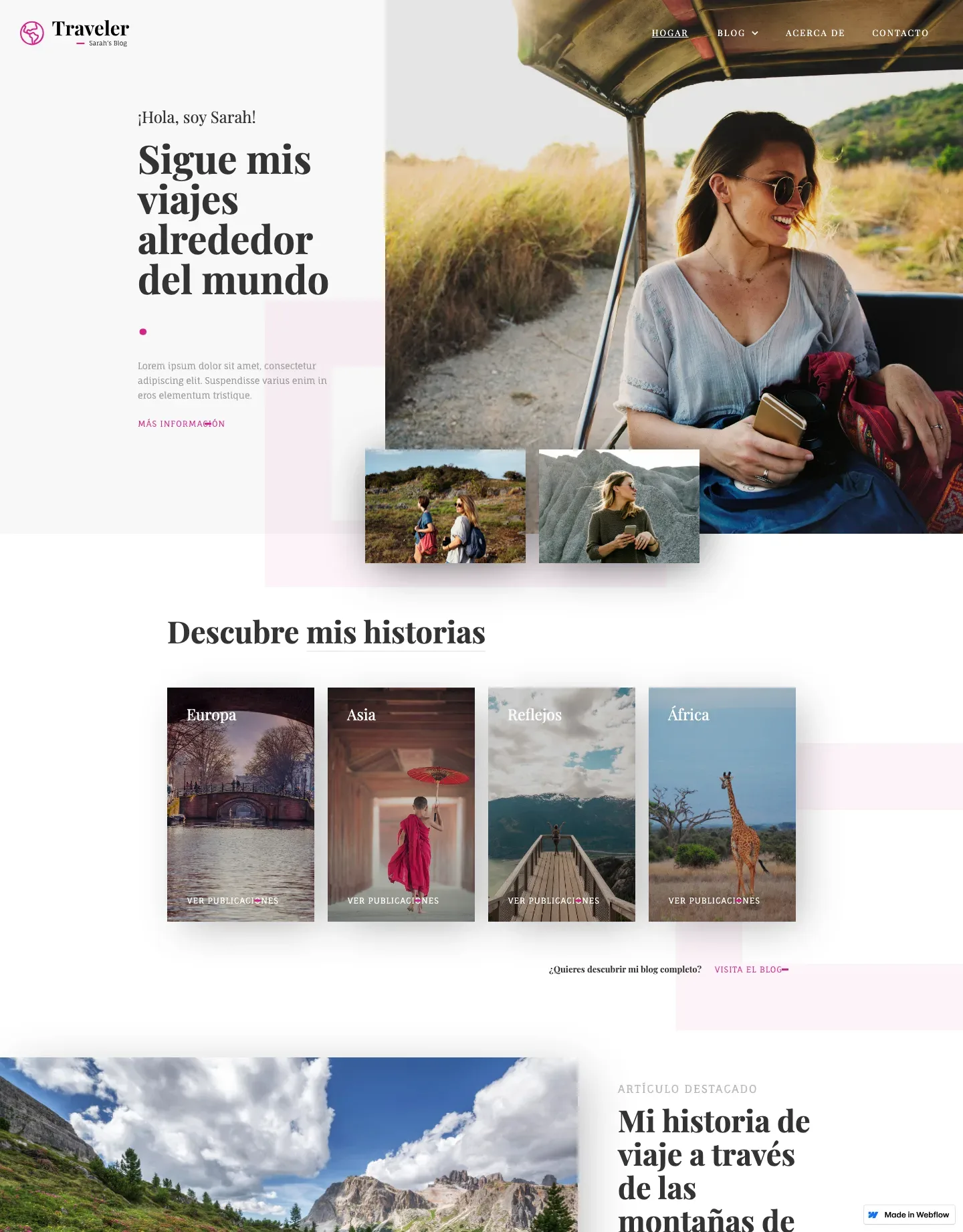 Diseño de página web para turismo y viajes
