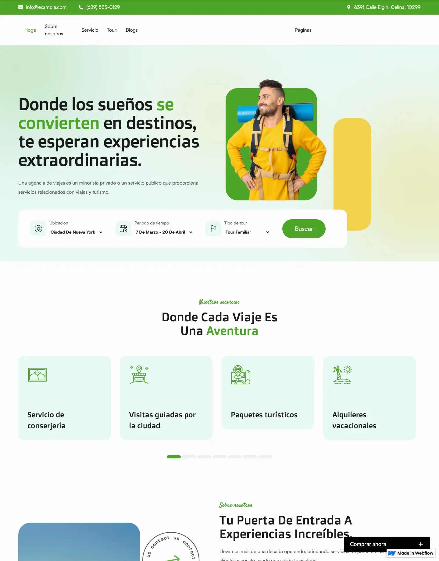 Diseño de página web para turismo y viajes