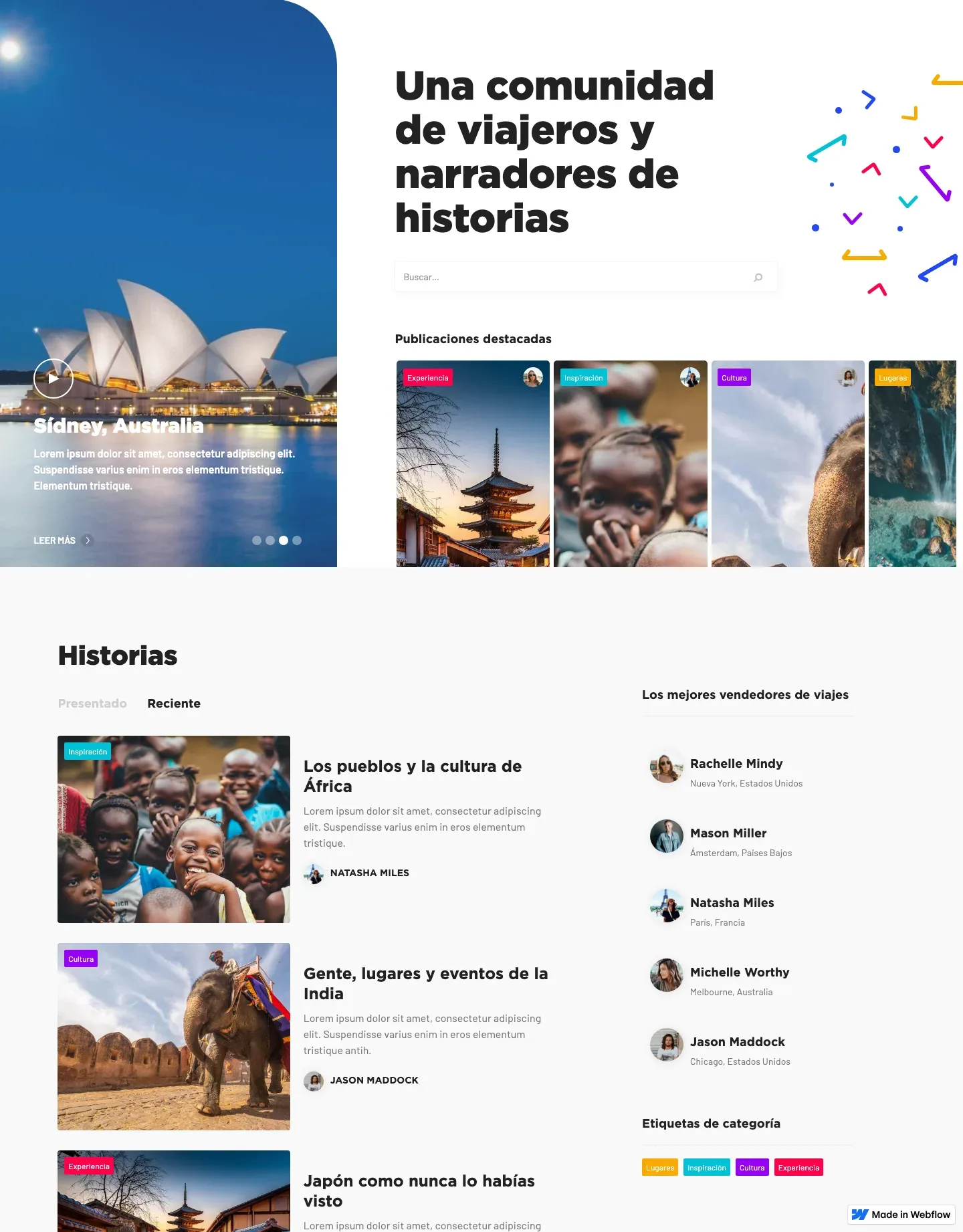 Diseño de página web para turismo y viajes