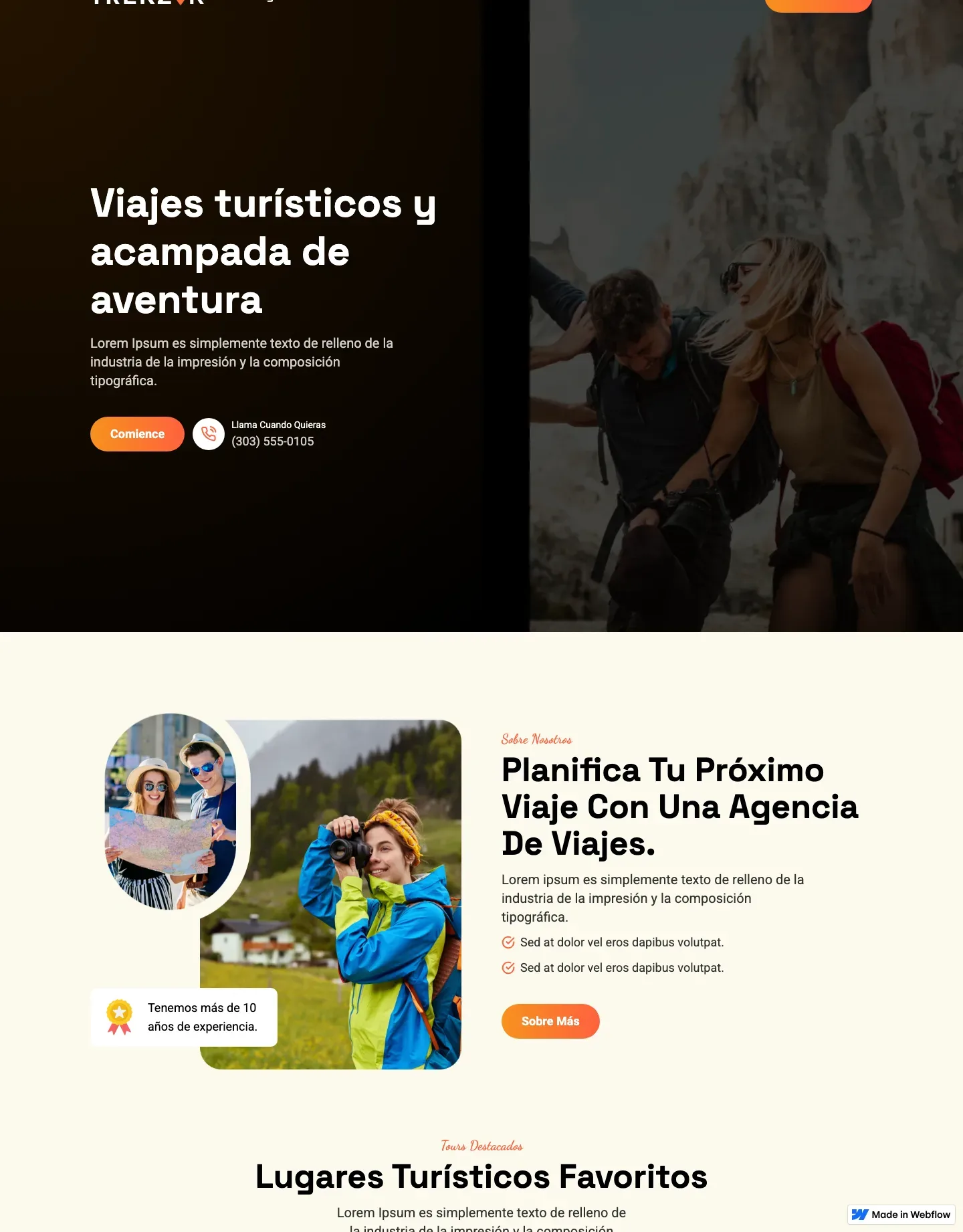 Diseño de página web para turismo y viajes
