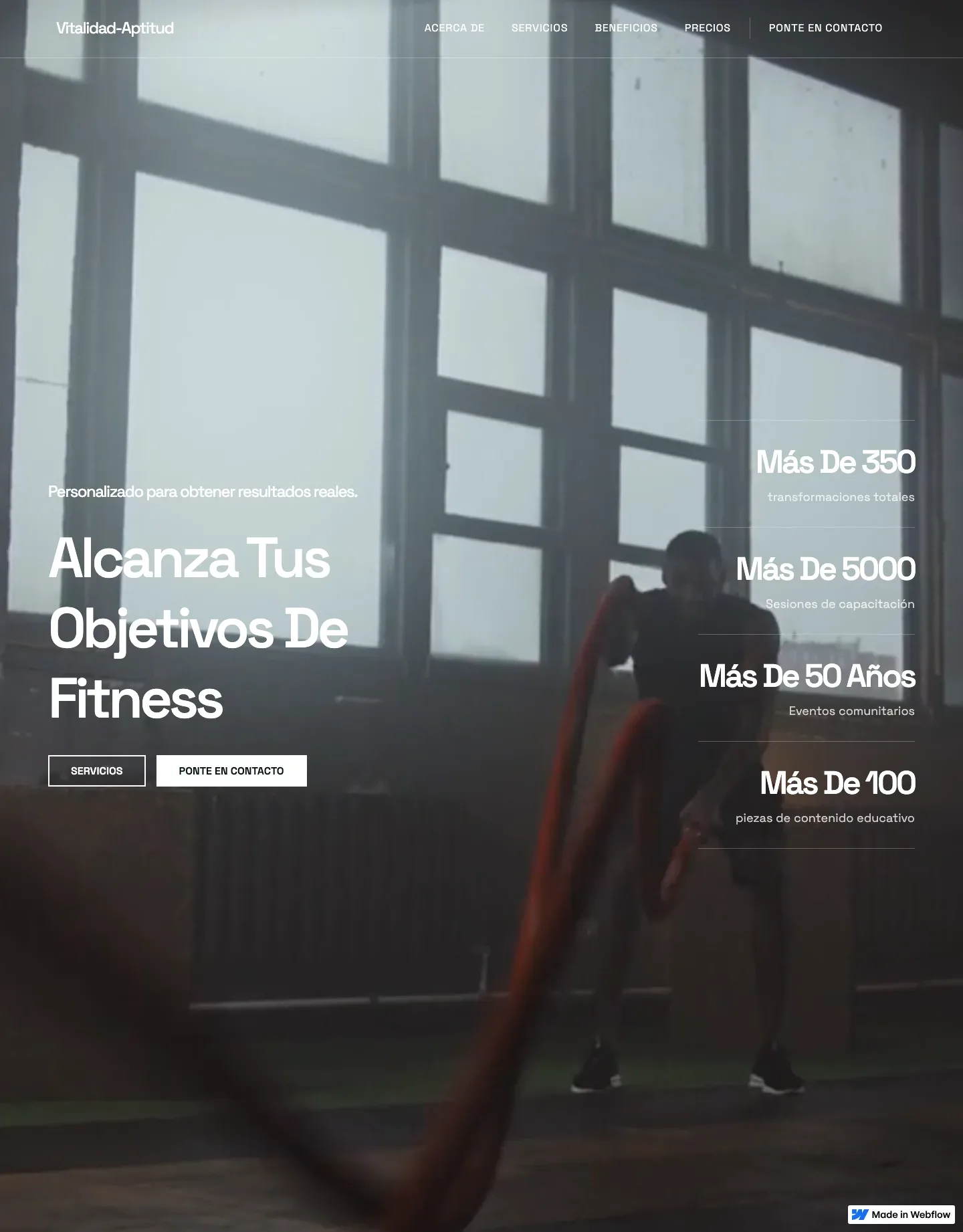Diseño de página web para gimnasios
