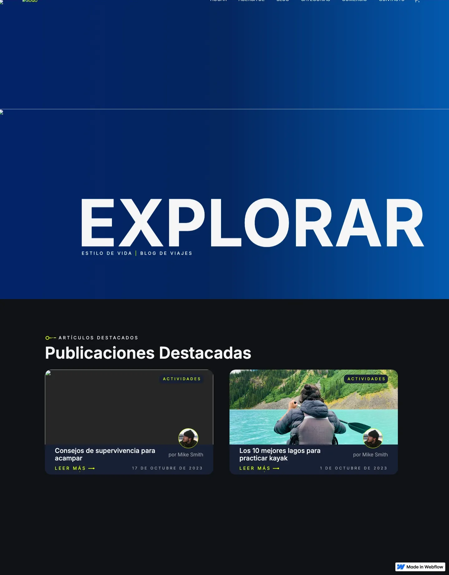 Diseño de página web para turismo y viajes