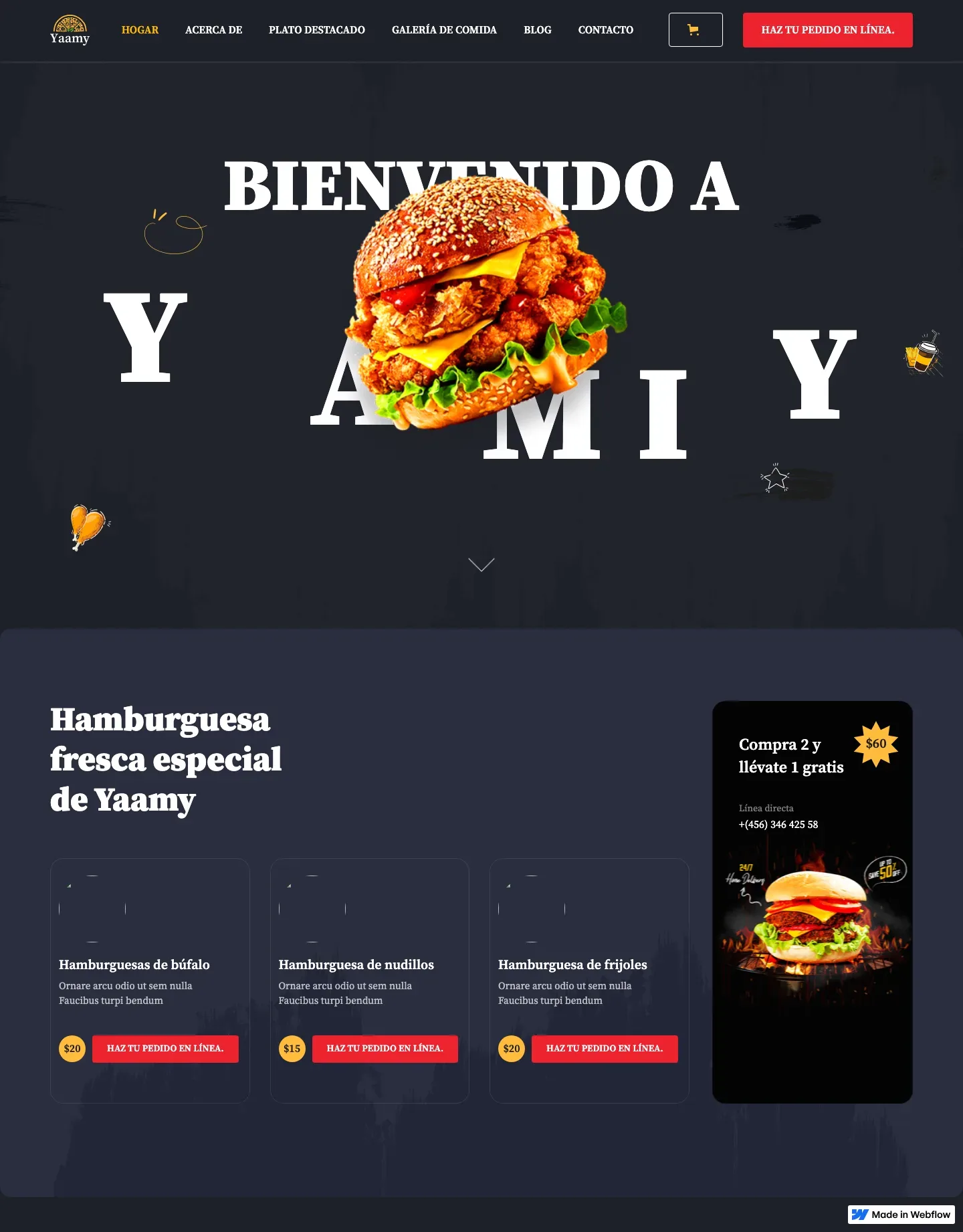 Diseño de página web para restaurantes y cafés
