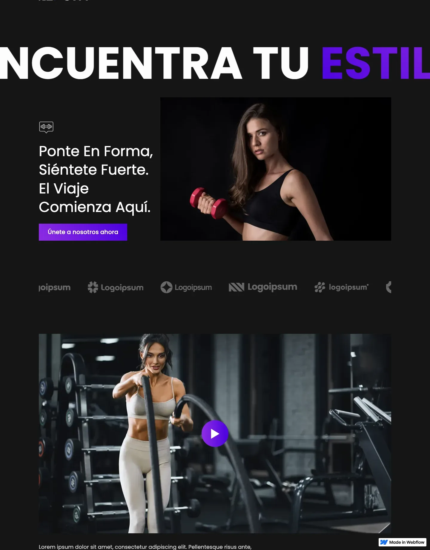 Diseño de página web para gimnasios