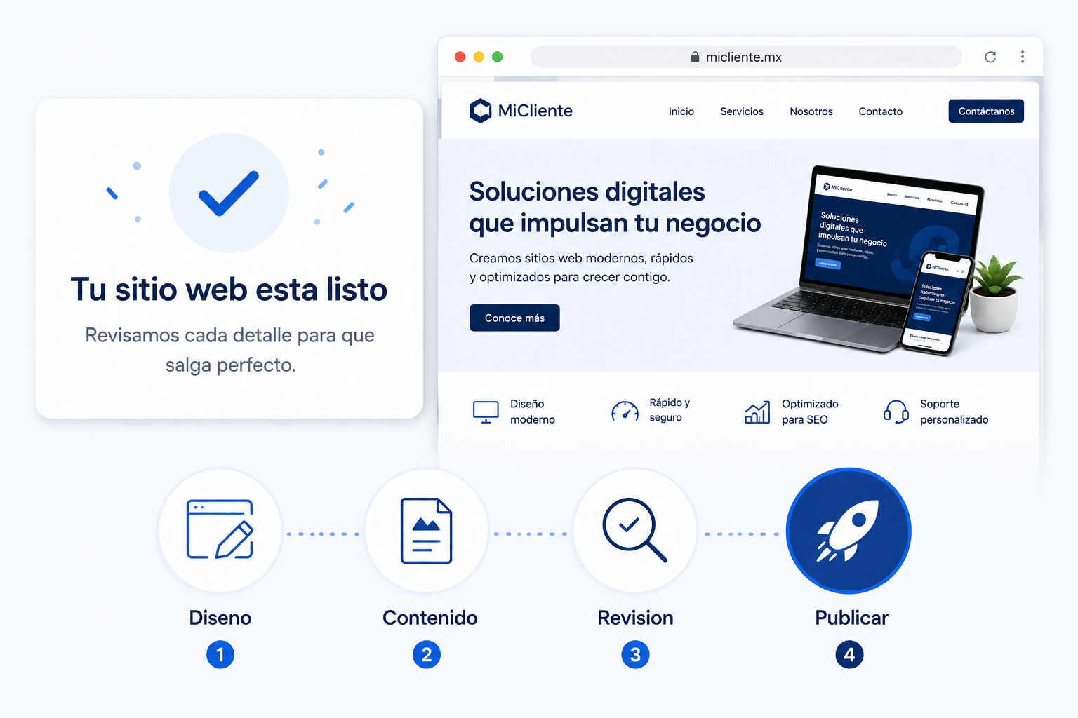 Publica tu página web en un clic