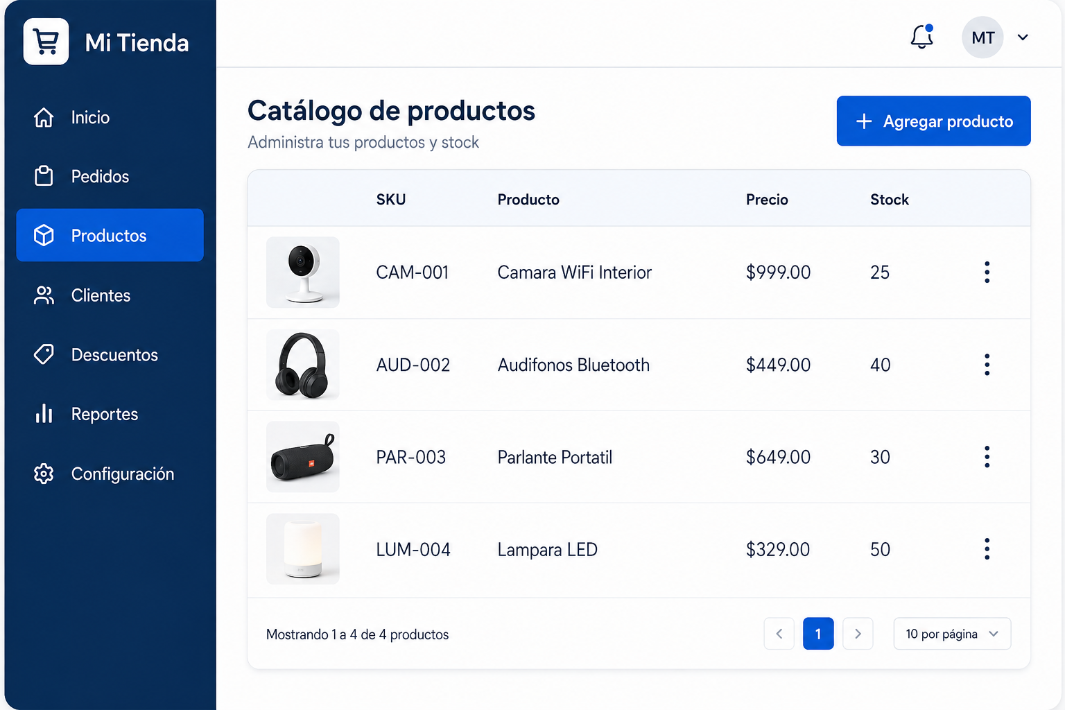Subimos tu catálogo de productos por ti