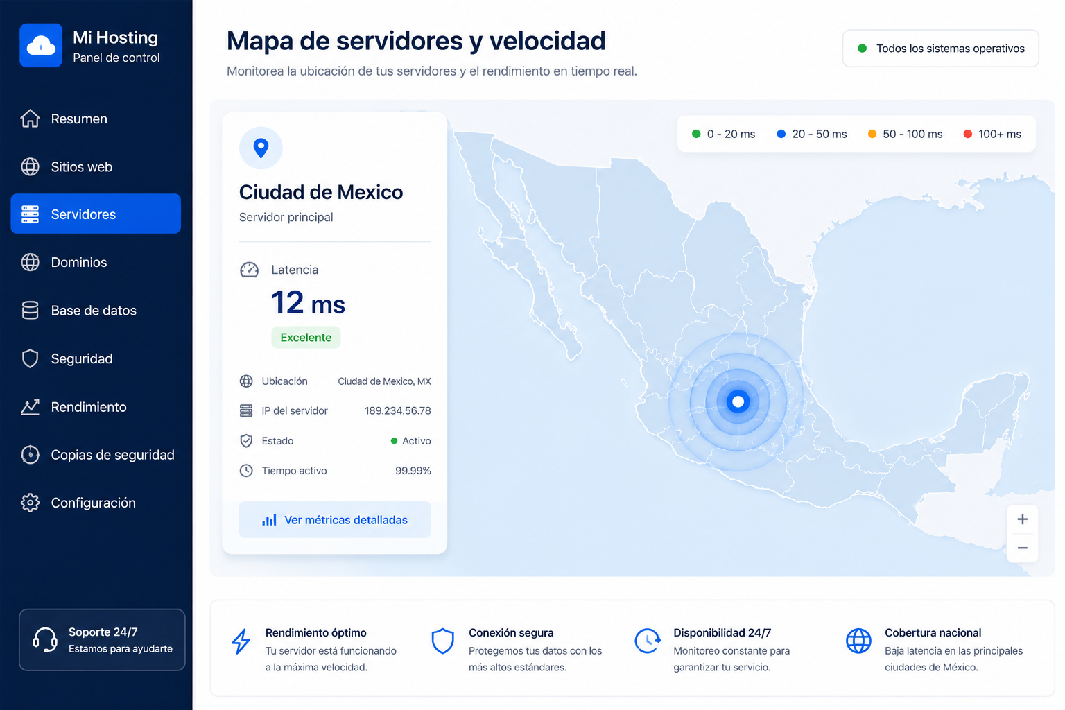 Latencia baja para el público mexicano