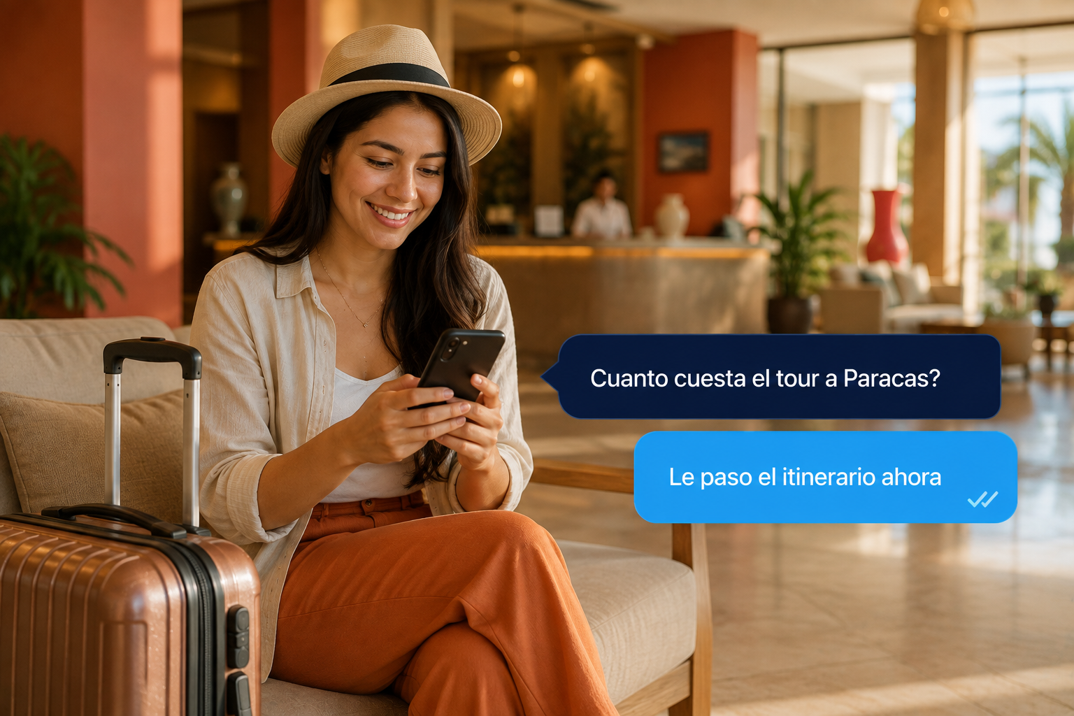 Consulta de viaje llegando directo al WhatsApp de la agencia